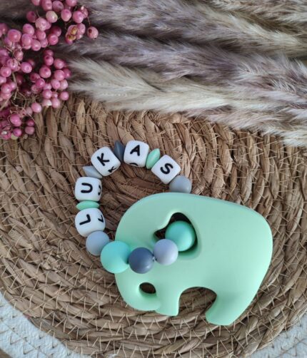 Silikongreifling Elefant personalisiert