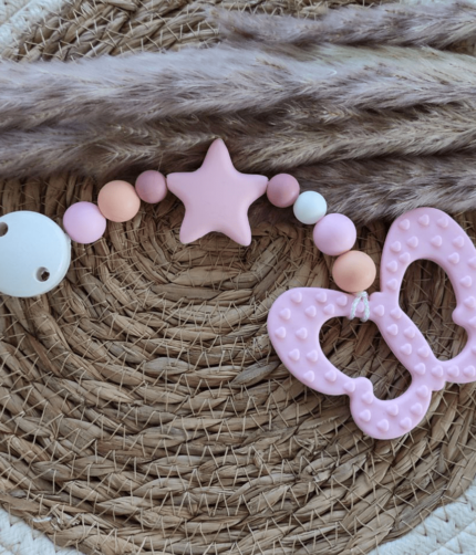 Beißkette Schmetterling blush, altrosa, pfirsich, weiß